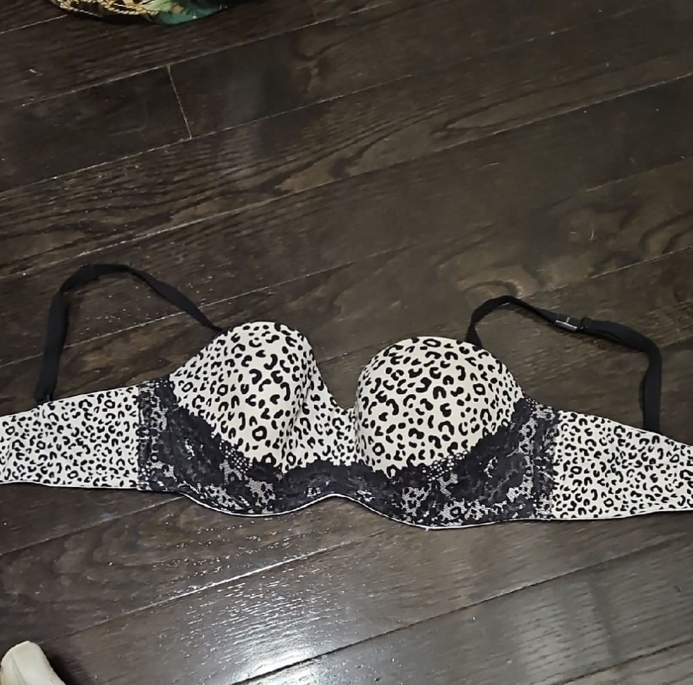 Victoria's Secret Black and White Animal Print Bra
